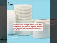 Excellent Tensile Strength and low prices Wall Crack Repair 5cm*90m Self adhesive fiberglass mesh tapes drywall joint tape fiberglass mesh for plaster