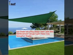 Sun Shade Sail a Ring Design Steel Cable Wire Reinforcement Canopy Super Heavy Duty Strengthen Shades