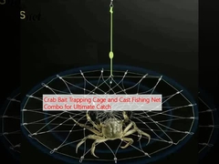 Crab Bait Trapping Cage and Cast Fishing Net Combo for Ultimate Catch